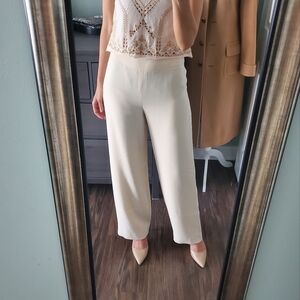 Giorgio Armani Borgo 21 Ivory Lined Silk Straight Leg Pants